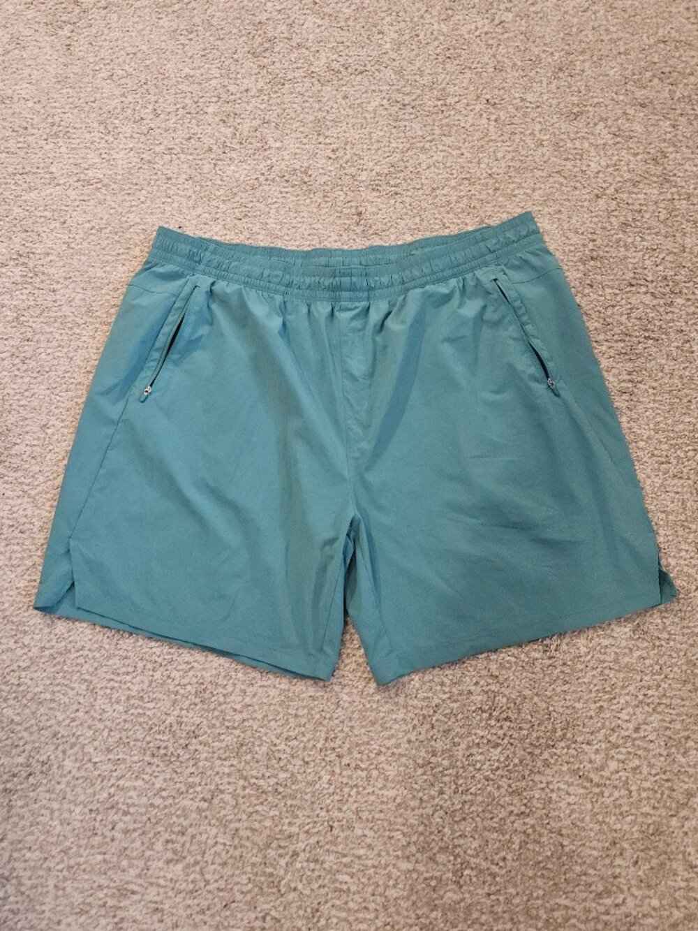 All in Motion Men's Athletic Shorts XXL Teal Zip Pocket Lined